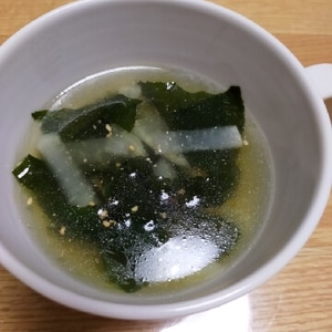 大根と水菜の中華スープ